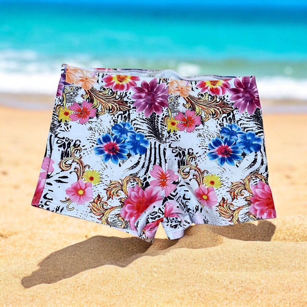 SHEIN Women’s XL Tropical Floral Swim Shorts Beach Pool Vacation Stylish